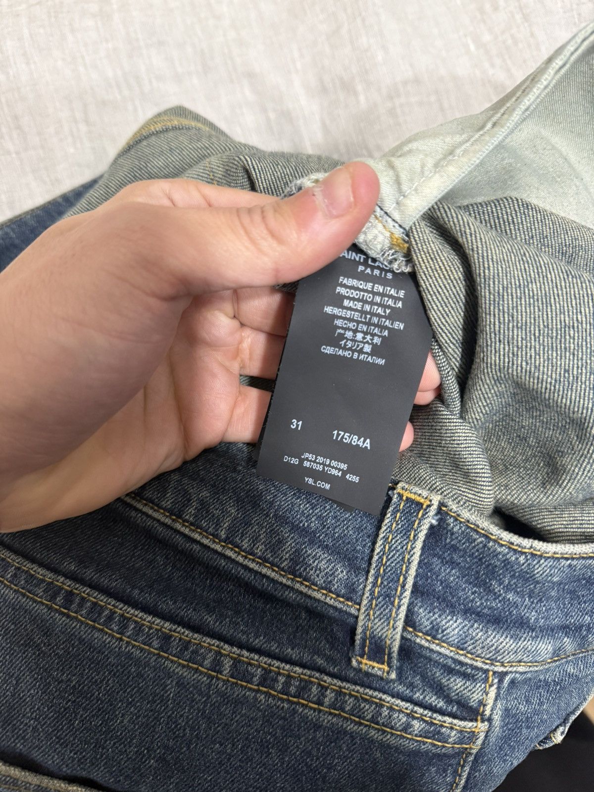 Saint Laurent Paris 2019 Knee Slash Denim Size US 31 - 6 Thumbnail