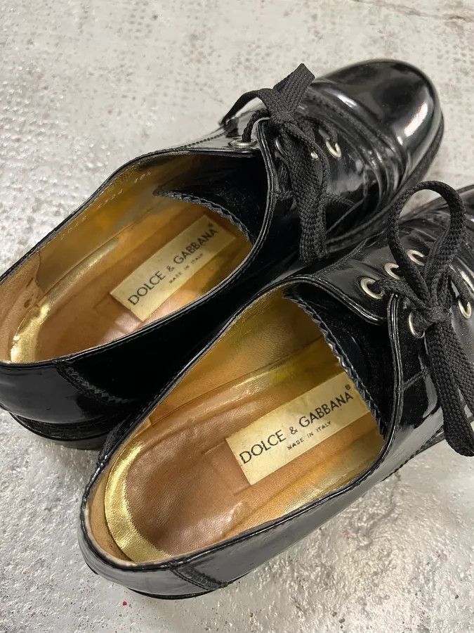 Dolce & Gabbana 2000s Dolce & Gabbana Black Class Leather Derbies Size US 7.5 / EU 40-41 - 8 Thumbnail