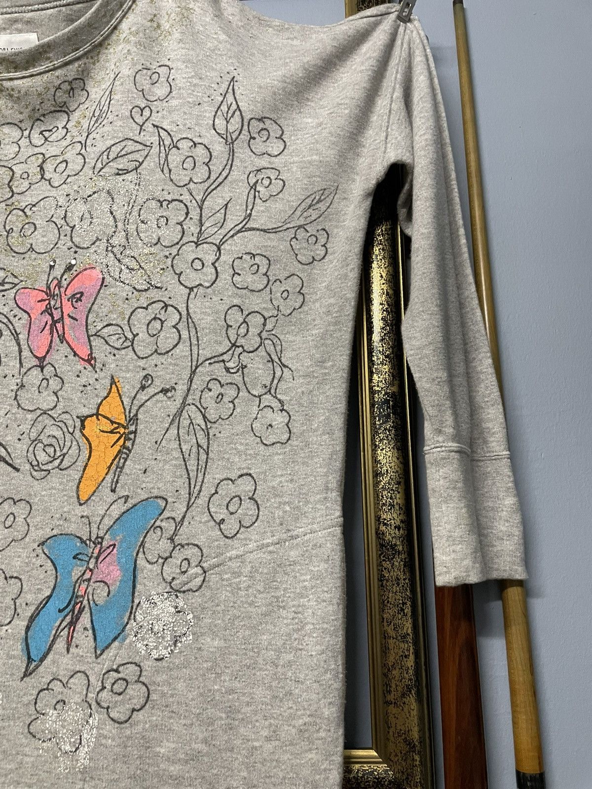 Tsumori Chisato Vintage Designer Tsumori Chisato Floral & Butterfly Art Tee Size US XL / EU 56 / 4 - 7 Thumbnail
