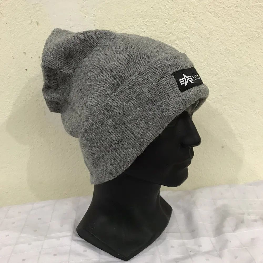 Alpha Industries × Vintage Alpha Industries Plain Beanie Hat Size ONE SIZE - 3 Thumbnail