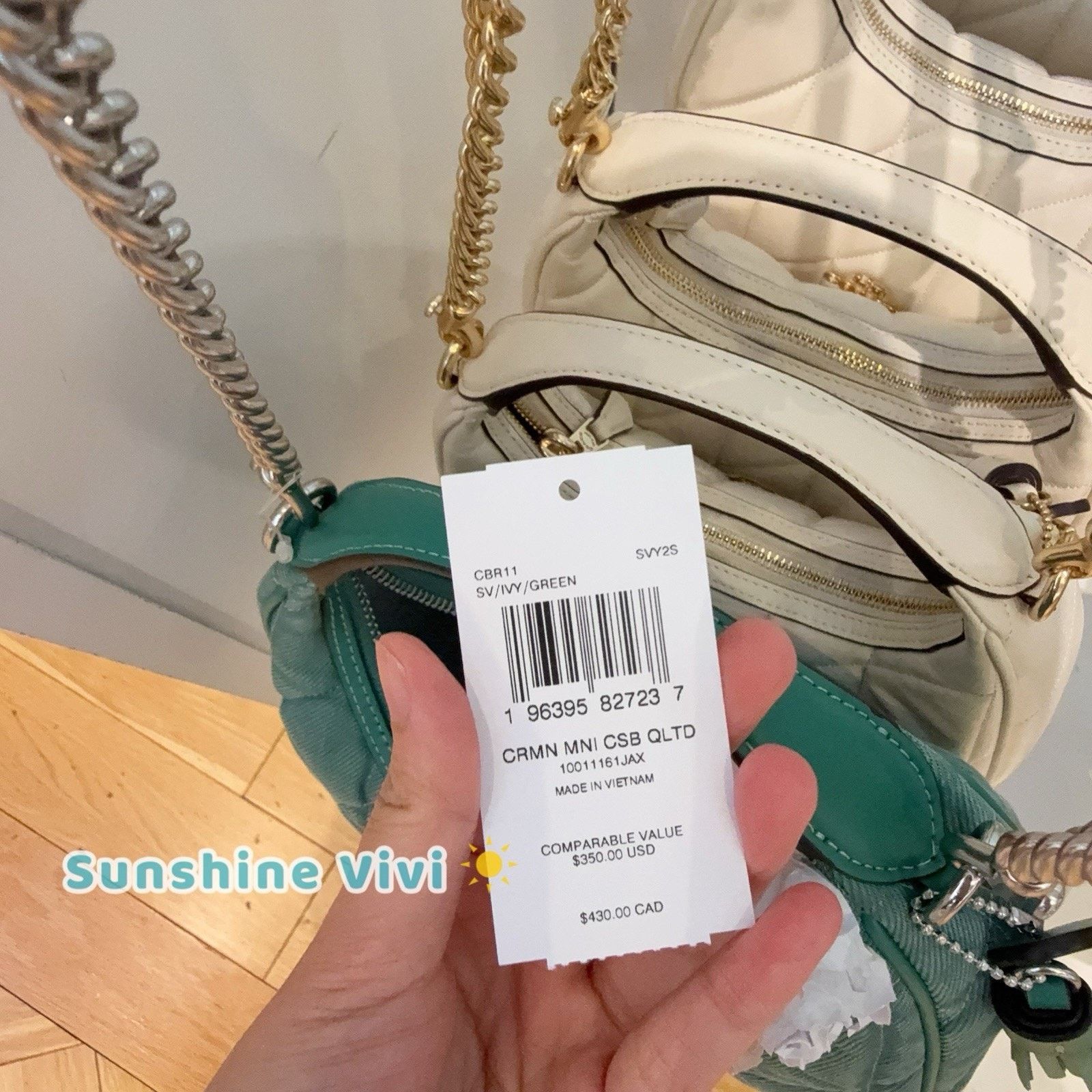 Coach NWT Coach Carmen Mini Crossbody Bag CBR11 Denim Sv/Ivy/Green Size ONE SIZE - 7 Thumbnail