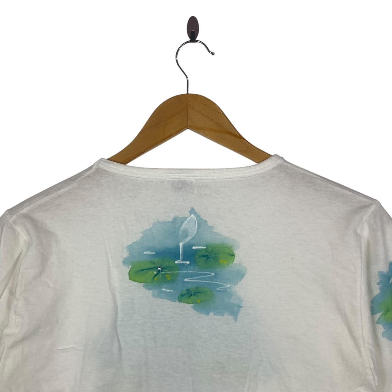 Vintage Vintage HAWAII WHITE LOTUS Painting Illustration Floral Tee Size S / US 4 / IT 40 - 6 Thumbnail