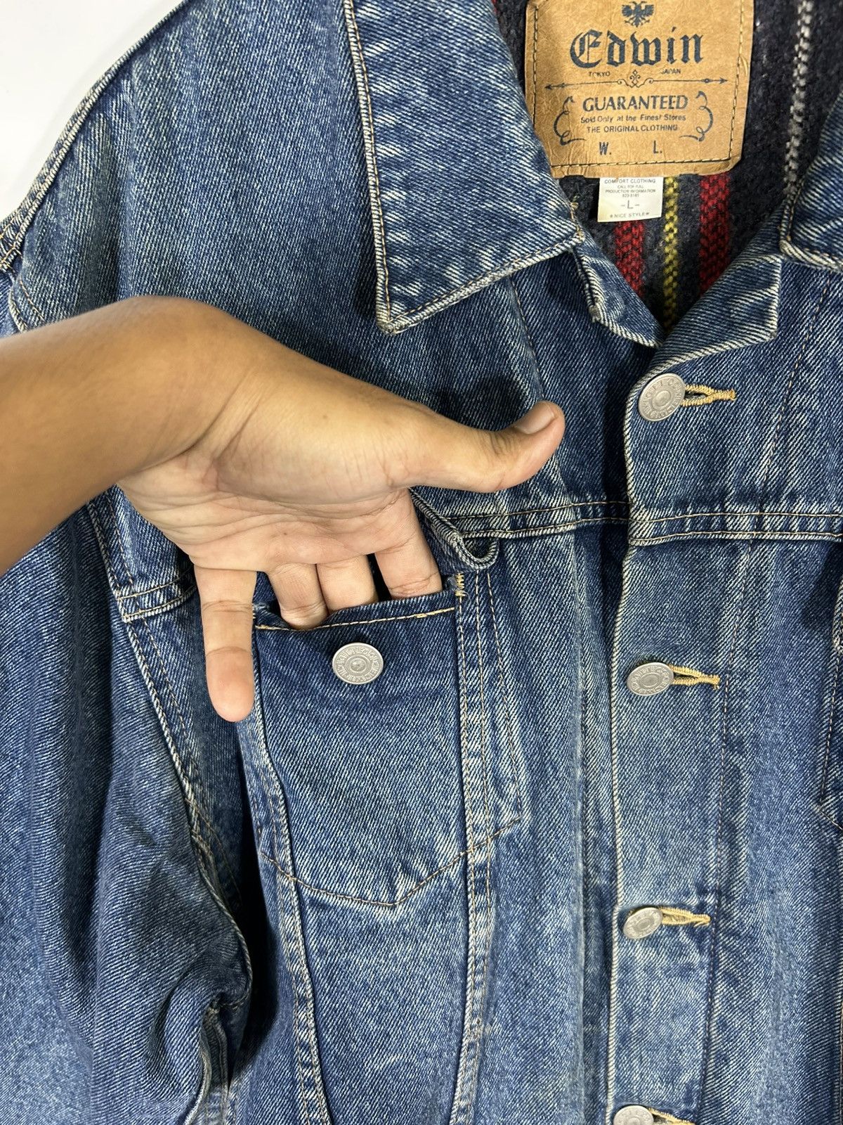 Edwin ⚡️Vintage Edwin Distressed Denim Trucker Jacket Size US L / EU 52-54 / 3 - 8 Thumbnail