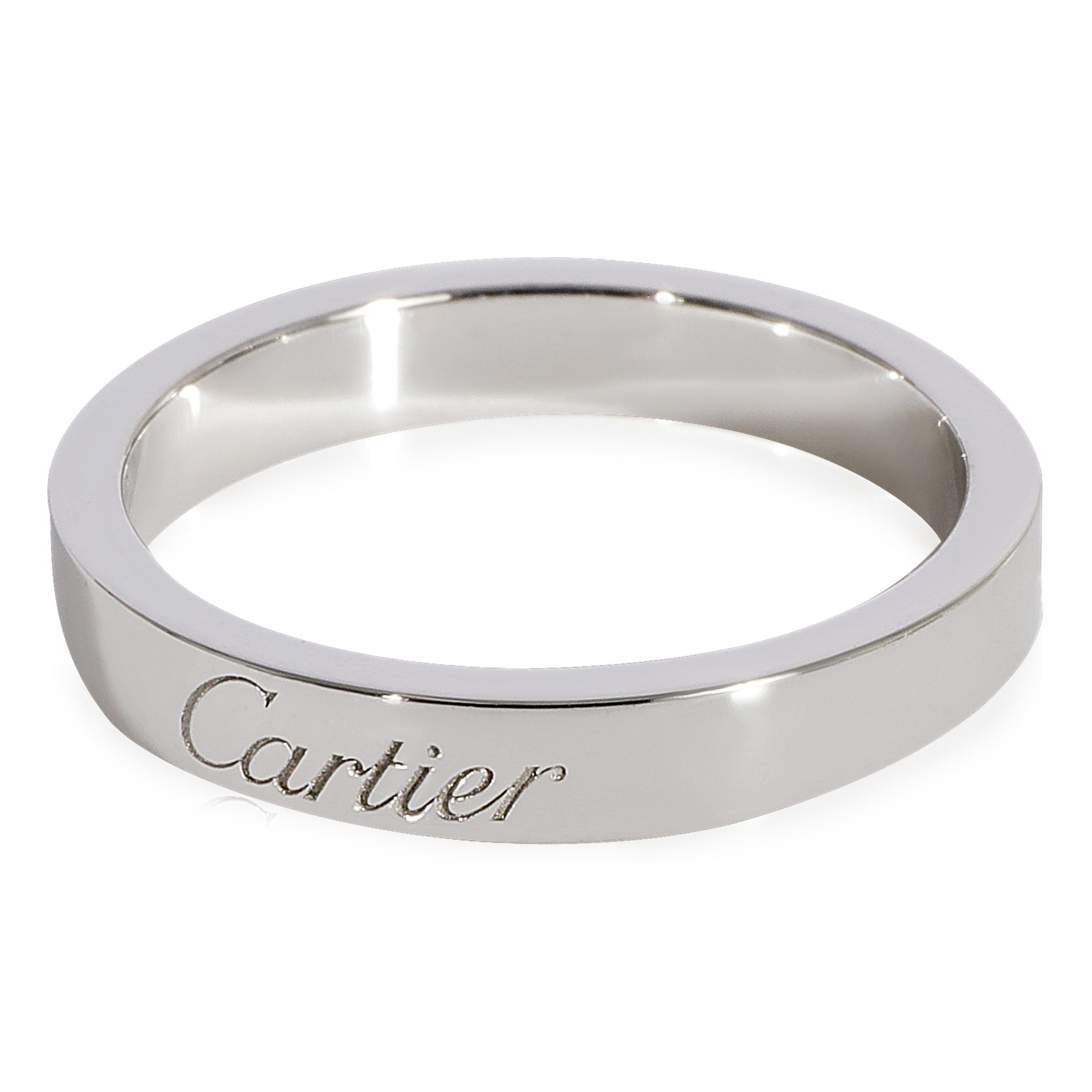 image of Cartier C De Cartier Wedding Band In Platinum in Silver, Women's