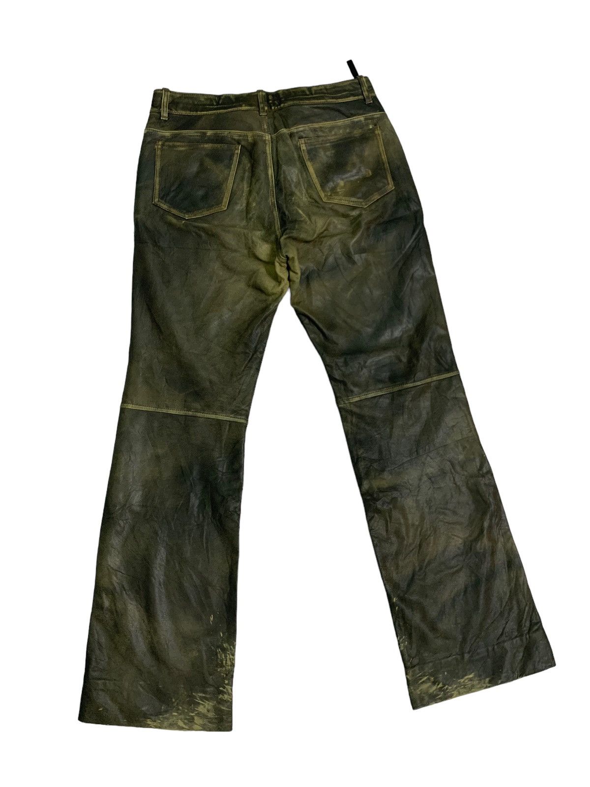 Japanese Brand 🔥Distressed Leather Cumtom Culture Biker Pants Size US 32 / EU 48 - 4 Thumbnail