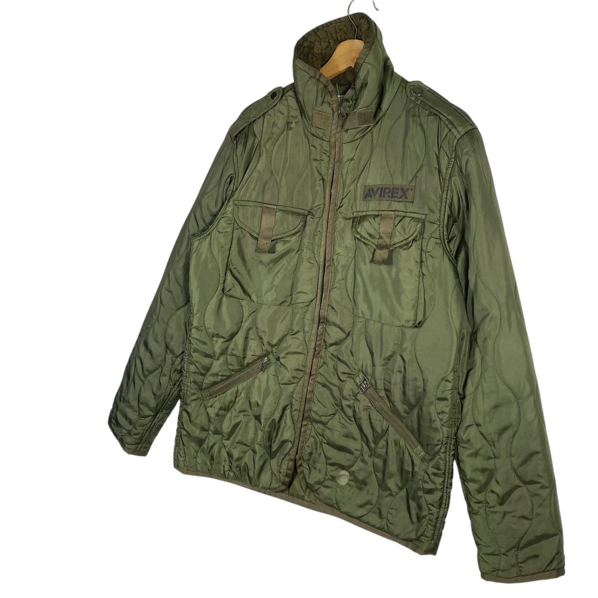 Avirex × Japanese Brand Vintage Avirex Quilted Zipper Jacket L Size Green Army Size US L / EU 52-54 / 3 - 2 Thumbnail