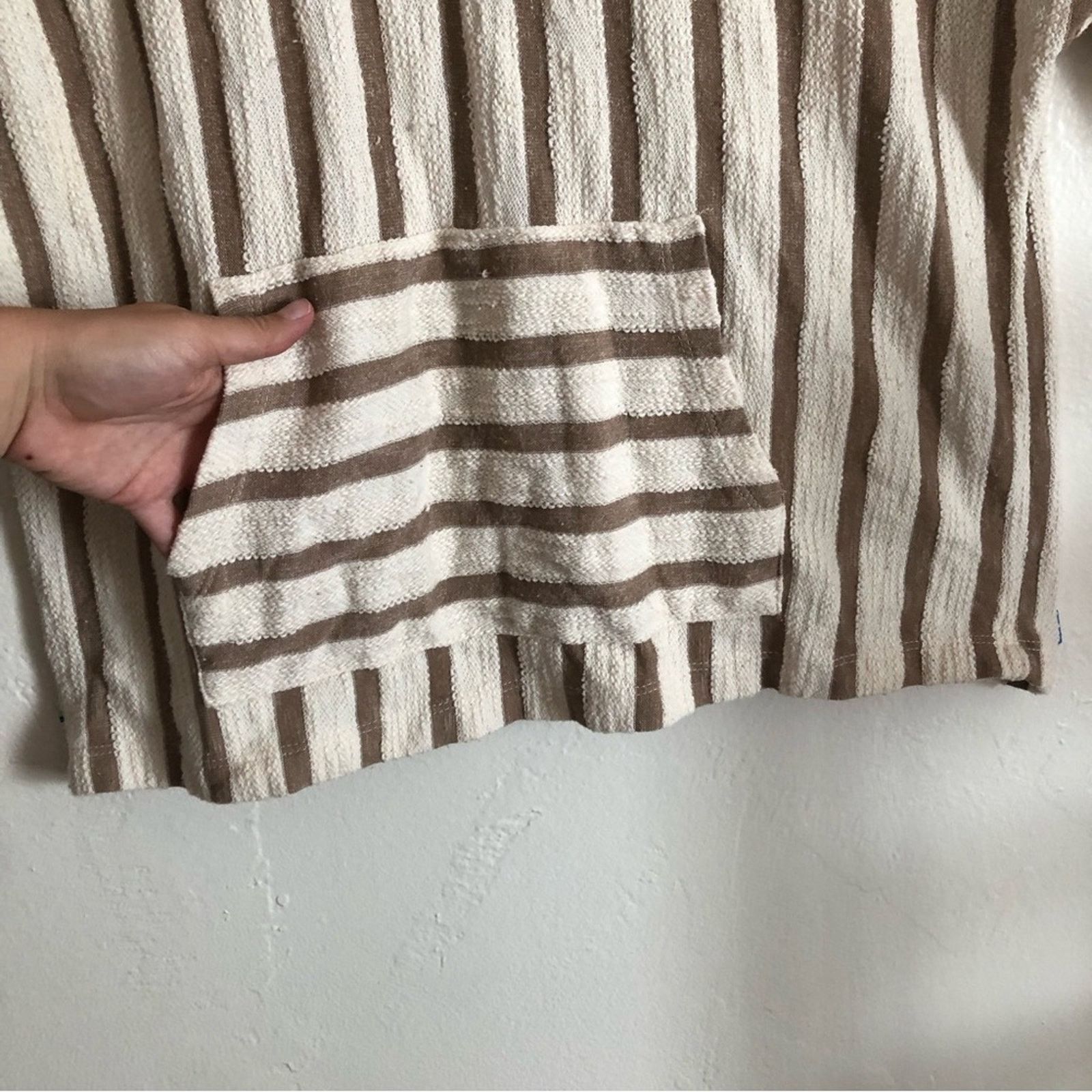 Other Perseption Concept Beach Brown White Striped Hoodie Sweater Size L / US 10 / IT 46 - 5 Thumbnail