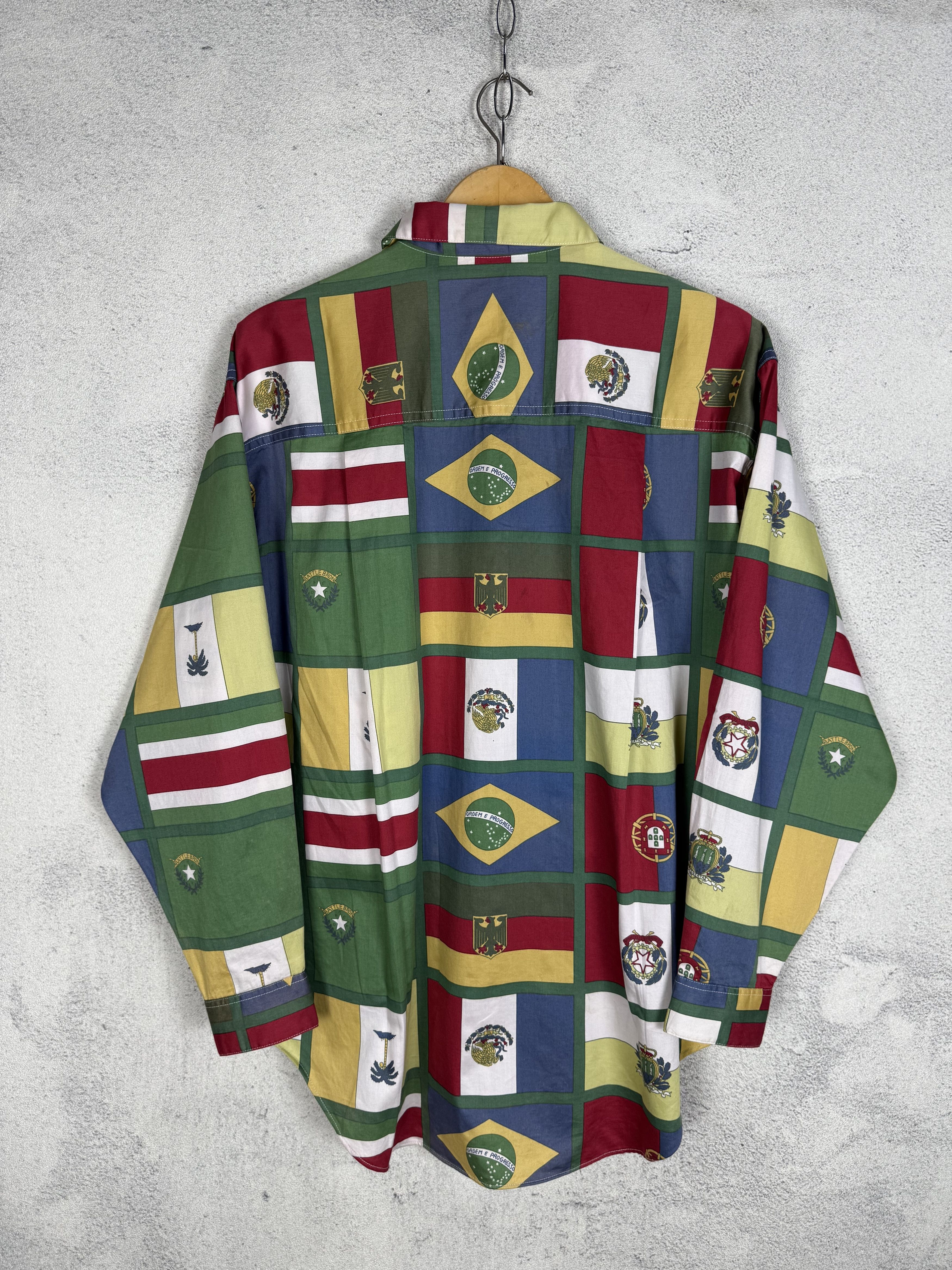 Hai Sporting Gear Vintage Hai Sporting Gear Issey Miyake Flag Shirt Size US M / EU 48-50 / 2 - 4 Thumbnail