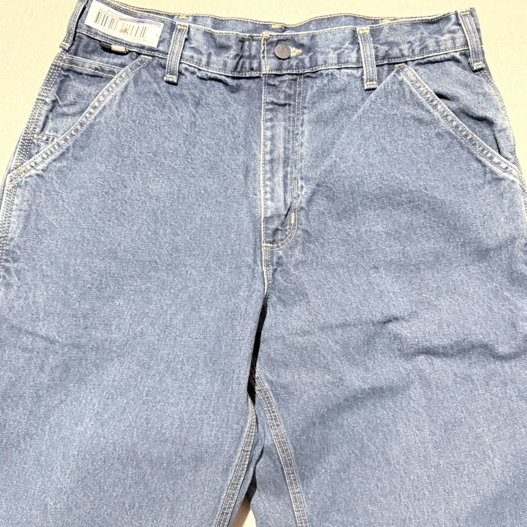 Carhartt Carhartt Flame Resistant Utility Jeans Mens Relaxed 34X32 FRB13 - Orange Denim 5-Pocket Logo USA Size US 34 / EU 50 - 2 Thumbnail