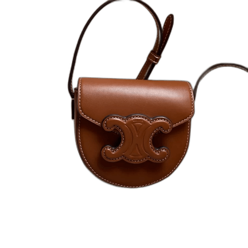 Celine Small Leather Crossbody Bag in Brown, Men's