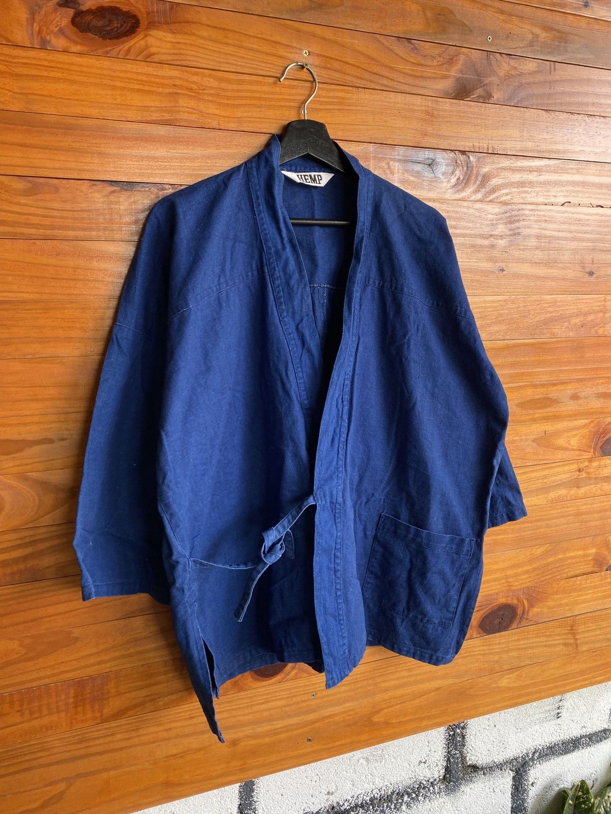 Japanese Brand Vintage HEMP Indigo Blue Kimono Jacket Style Outerwear Size US M / EU 48-50 / 2 - 5 Thumbnail