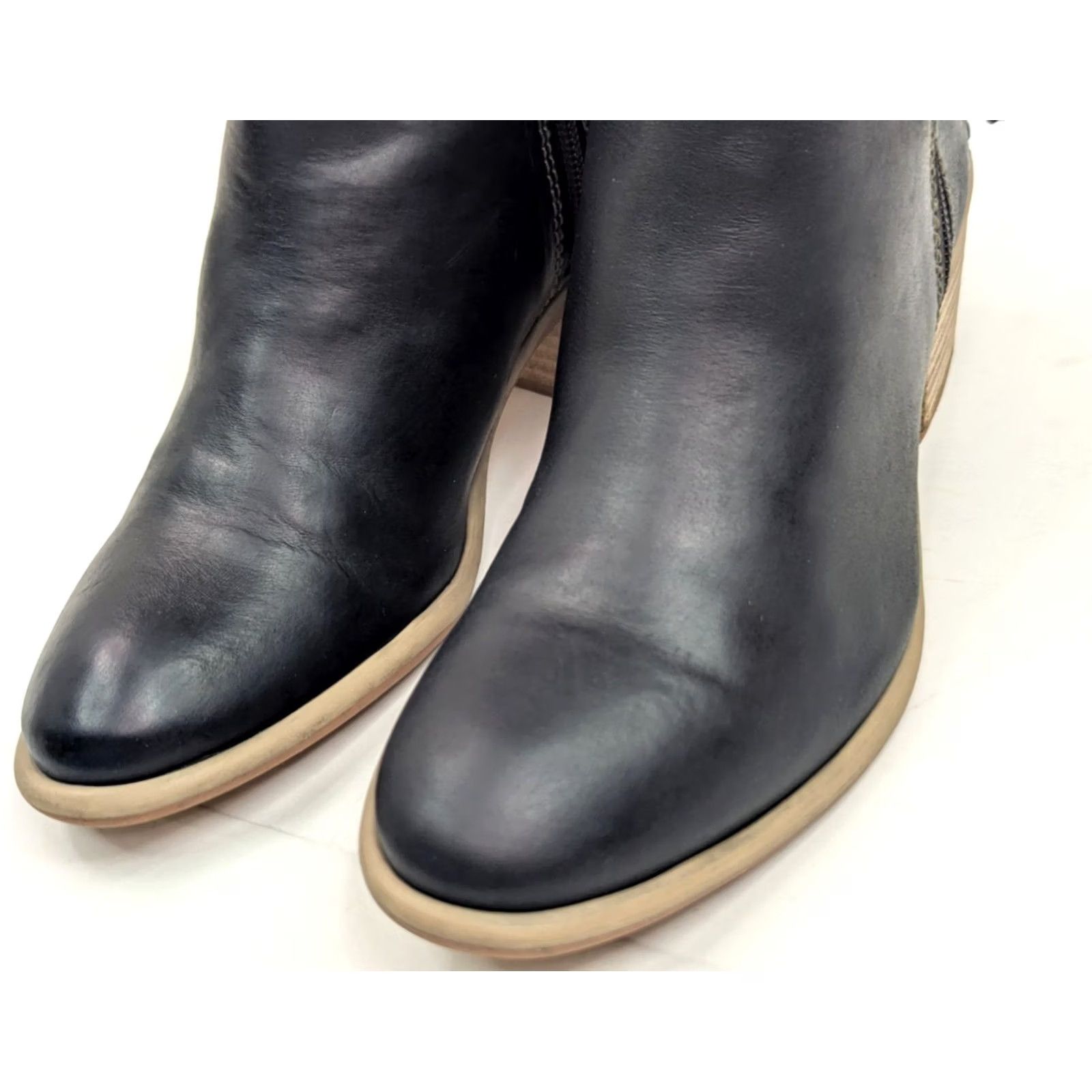 ROA ROAN by Bedstu Liz Leather Ankle Boots Women 6 Hunter Black Green Heel Booties Zip Block Heel Casual Dress Size US 6 / IT 36 - 6 Thumbnail