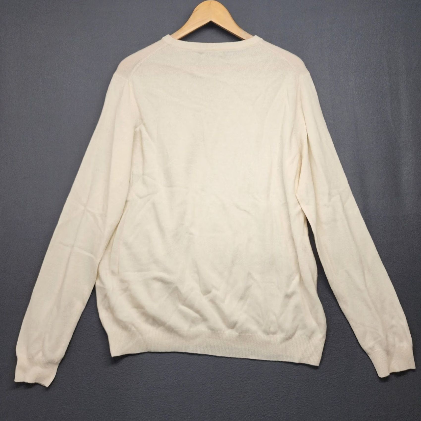 Vintage WoolOvers Sweater Mens Large Crewneck Knit Pullover Long Sleeve Classic Ivory Cream Solid Size US L / EU 52-54 / 3 - 2 Thumbnail