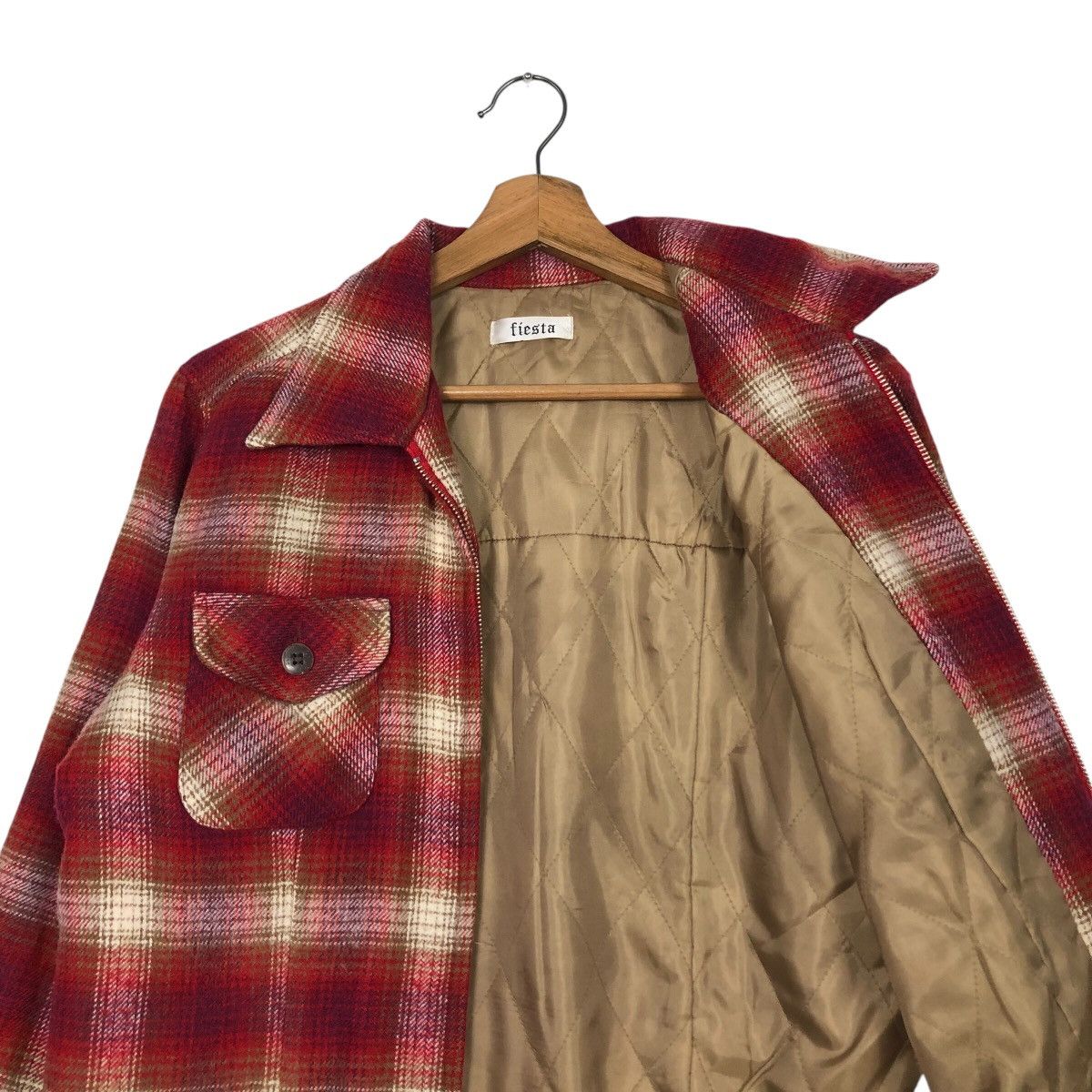 Japanese Brand 📌Vintage Zipper Flannel Jacket Worker Fiesta Tartan Design Size US M / EU 48-50 / 2 - 13 Thumbnail