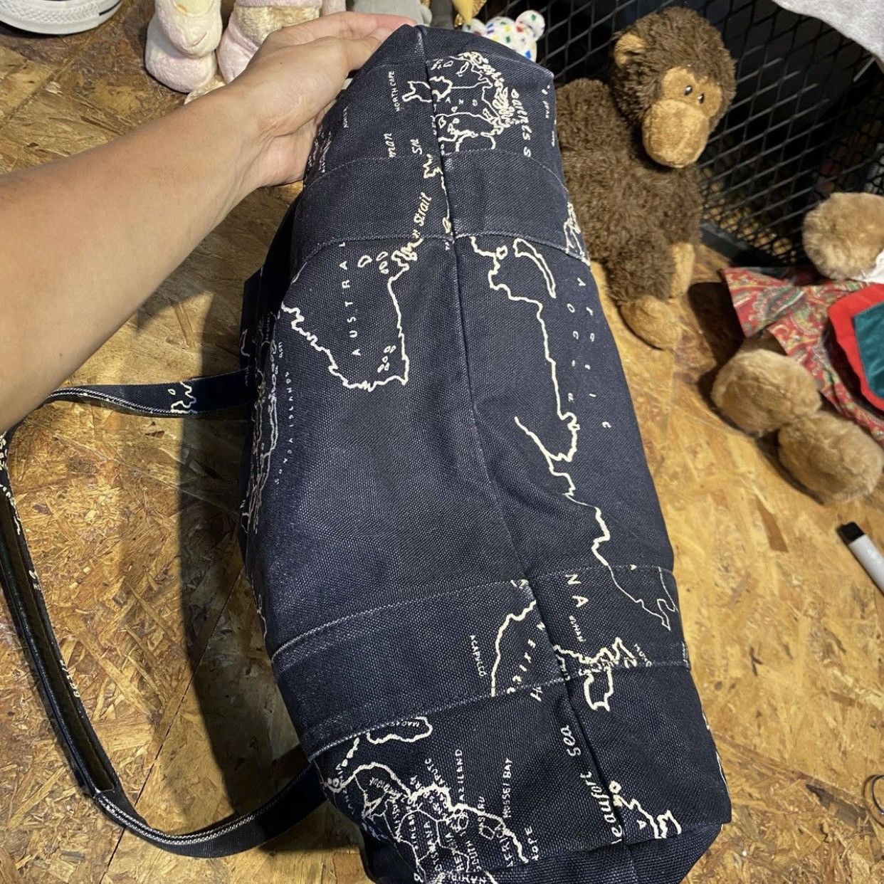 Japanese Brand Japanese Brand Judgemek Men's Denim Tote Bag World Map Size ONE SIZE - 9 Thumbnail