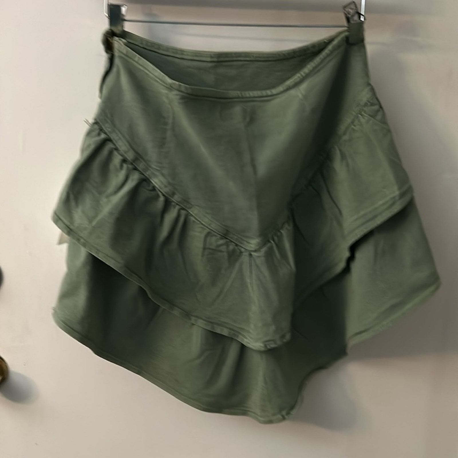 MOTHER MOTHER Denim The Ruffle Mini Skirt 30 NEW Loden Green Size 30" / US 8 / IT 44 - 2 Thumbnail