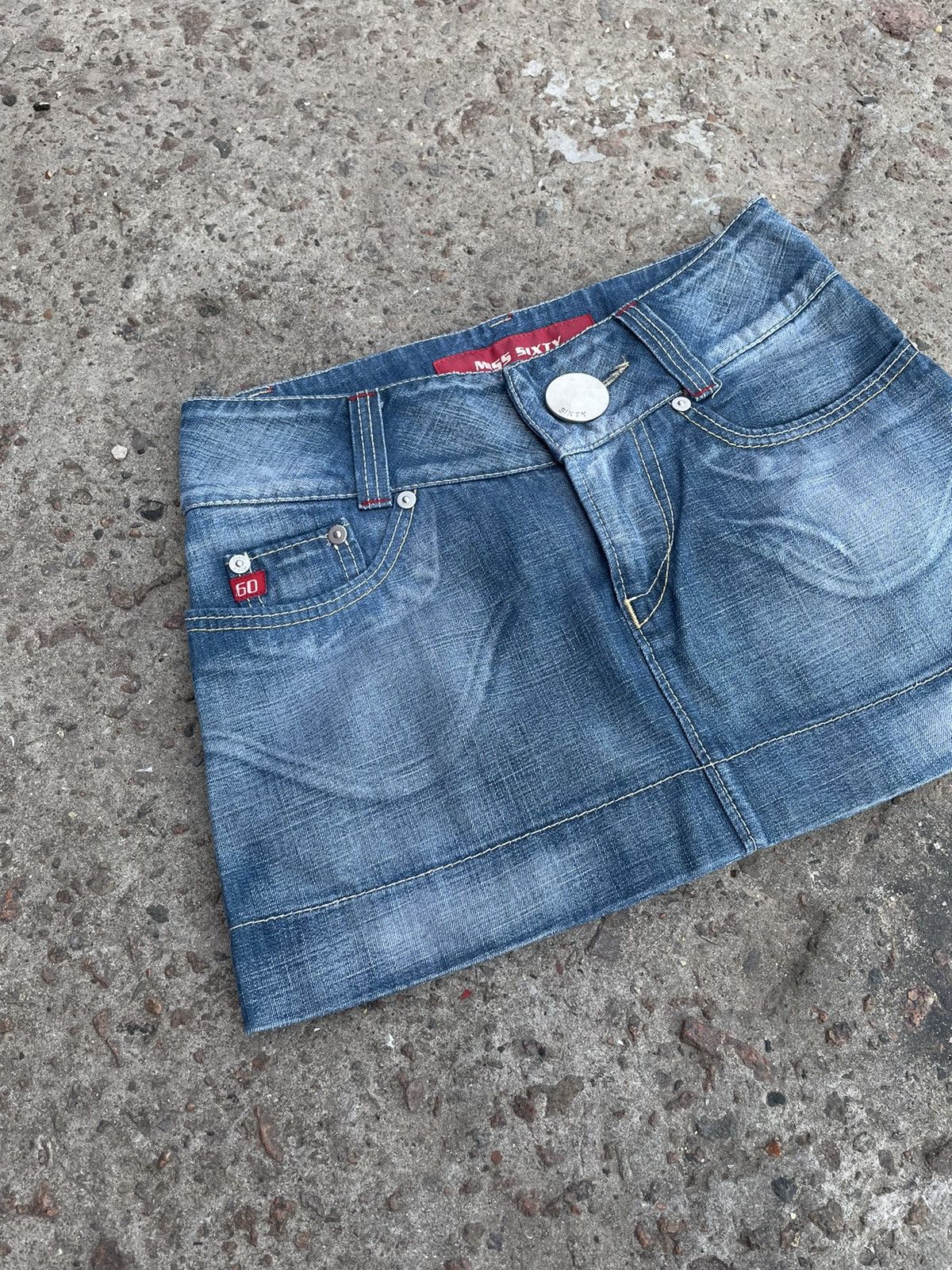 Miss Sixty × Vintage Vintage 00s Miss Sixty Denim Washed Y2K Jeans Mini Skirt Size 31" - 2 Thumbnail