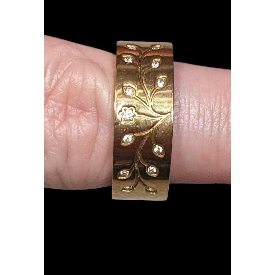 Other Whimsical Fairycore Steel Time Floral Ring Gold Plated Stain Size ONE SIZE - 1 Thumbnail