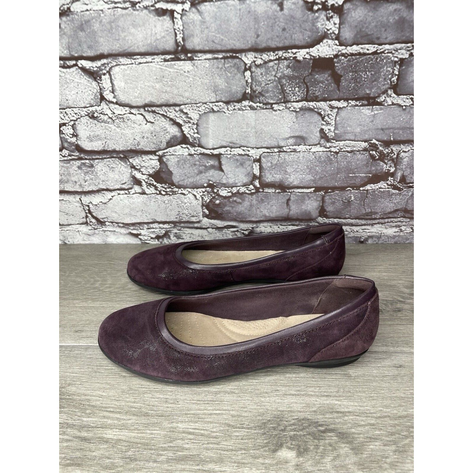 Clarks Clarks Collection Soft Cushion Purple Shimmer Ballet Flats W Size US 7.5 / IT 37.5 - 1 Thumbnail