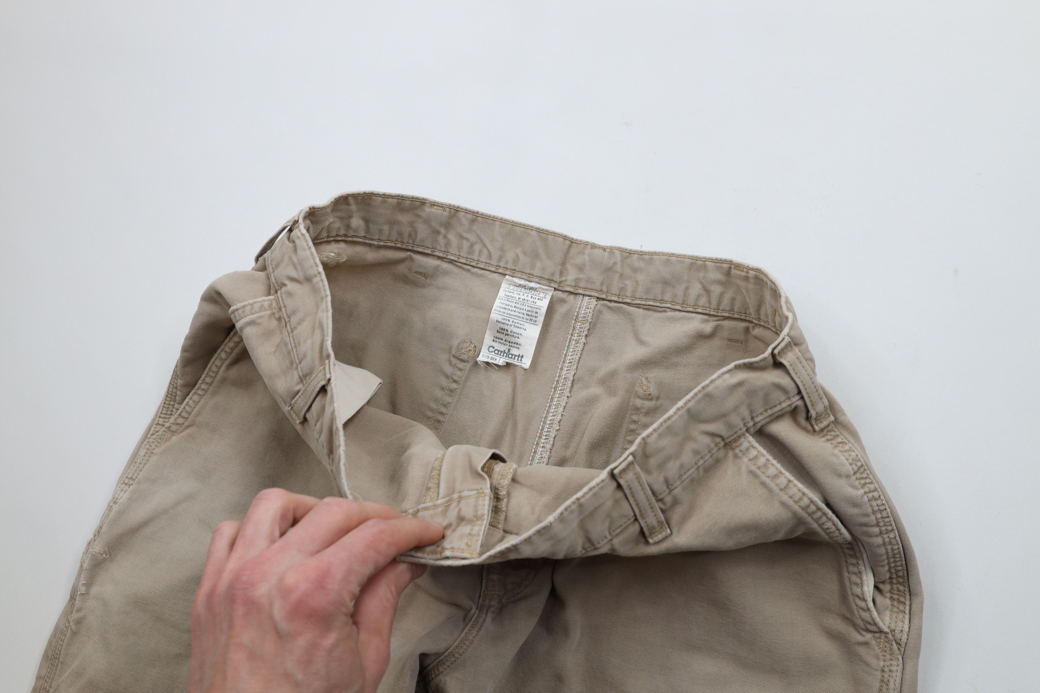 Carhartt × Vintage Vintage Y2K Carhartt Canvas Wide Leg Dungaree Pants Beige Size US 36 / EU 52 - 9 Thumbnail