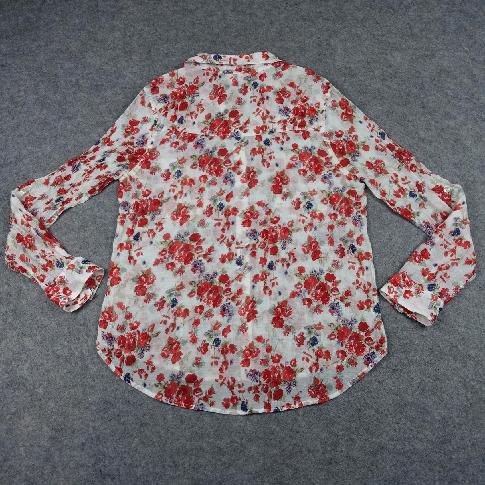 Vintage Tianello Blouse Womens Small White Floral Sheer Button Up Shirt Top Casual White Regular Long Sleeve Womens Size S / US 4 / IT 40 - 7 Thumbnail