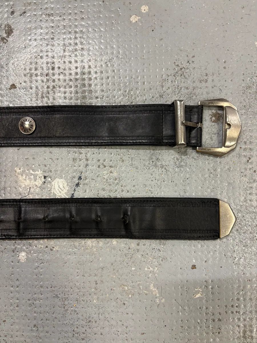 Versace 2000s Versace Black Studded Leather Belt Size ONE SIZE - 4 Thumbnail
