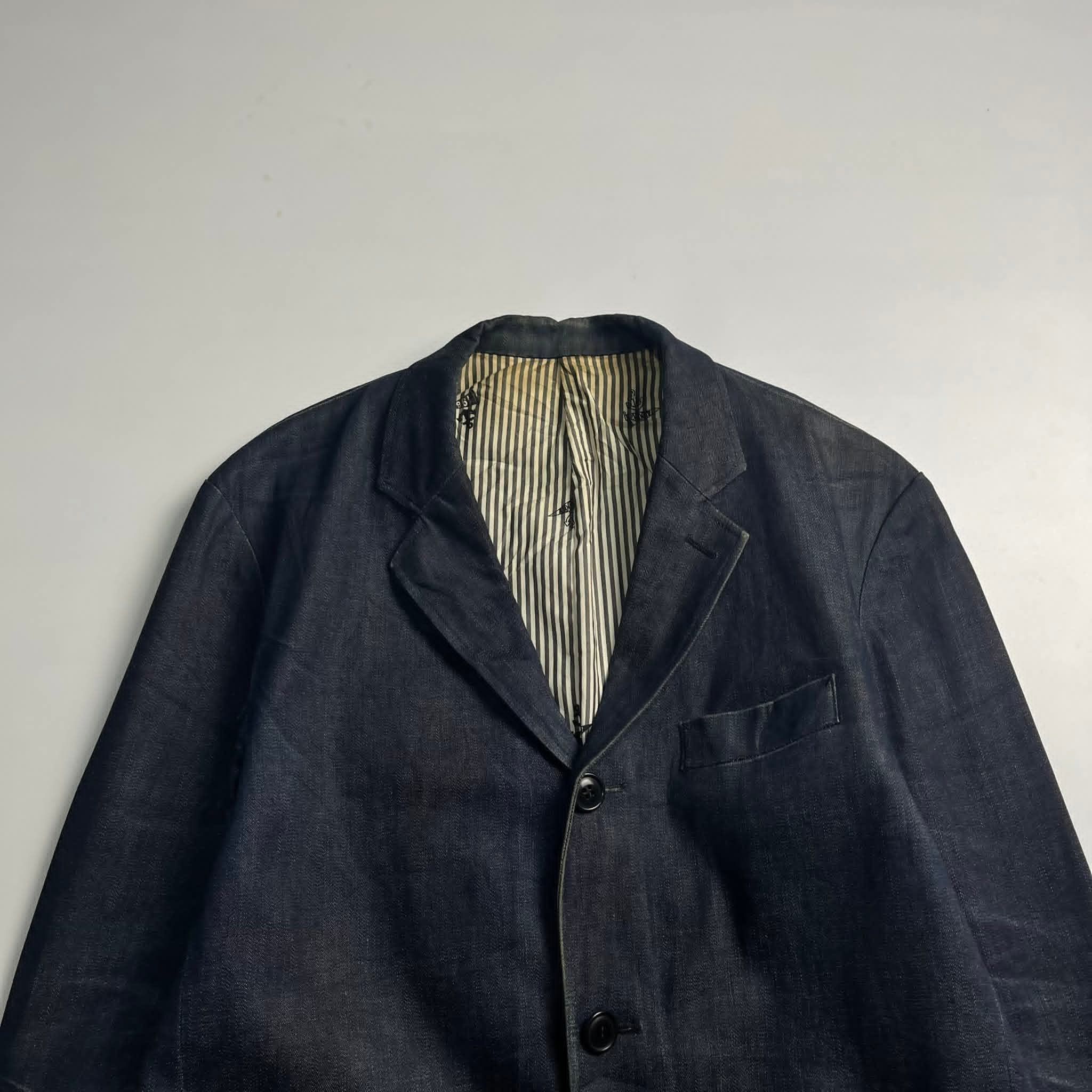Blue Blue Japan Vintage Blue Blue Japan Denim Blazer Minor Distressed Size US S / EU 44-46 / 1 - 4 Thumbnail