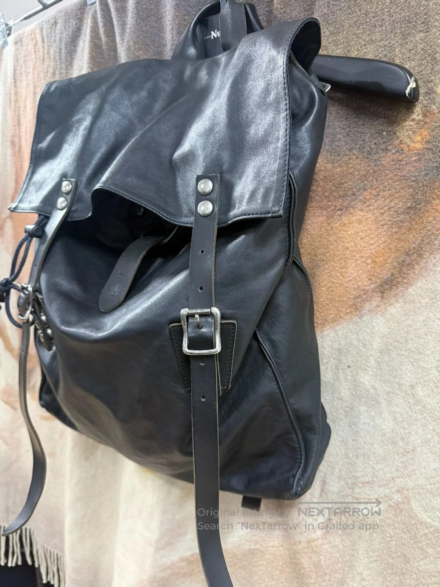 Yohji Yamamoto yohji yamamoto leather backpack with adjustable straps. Size ONE SIZE - 2 Thumbnail