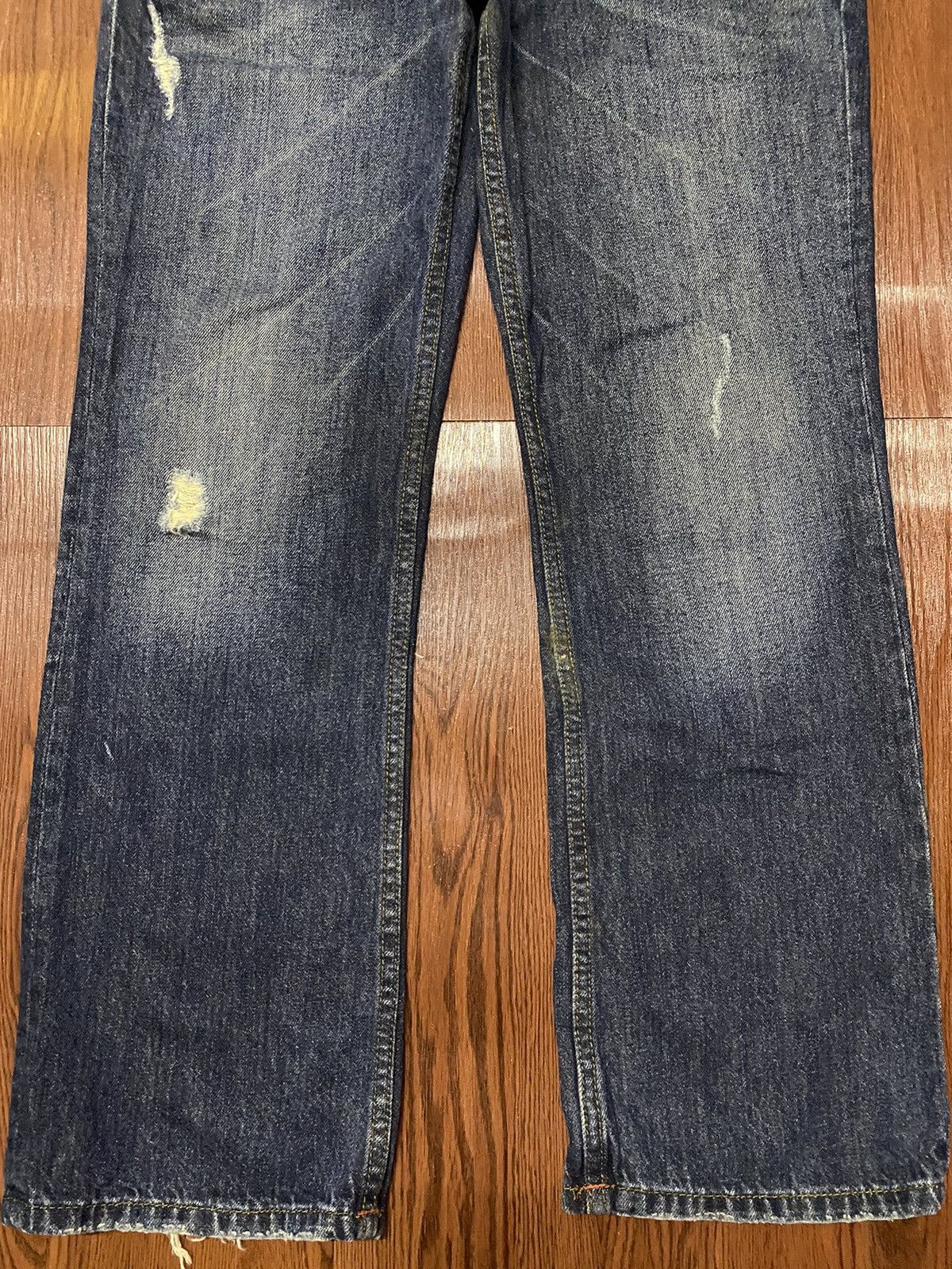 Aeropostale Vintage Aeropostale Slim bootcut Blue Wash Distressed Jeans Size US 34 / EU 50 - 5 Thumbnail