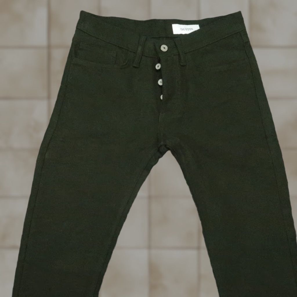 Gustin Gustin Pants Mens 29x30 Olive Green 5-Pocket Trouser Slim Fit Wool Nylon Chino Size US 29 - 1 Thumbnail