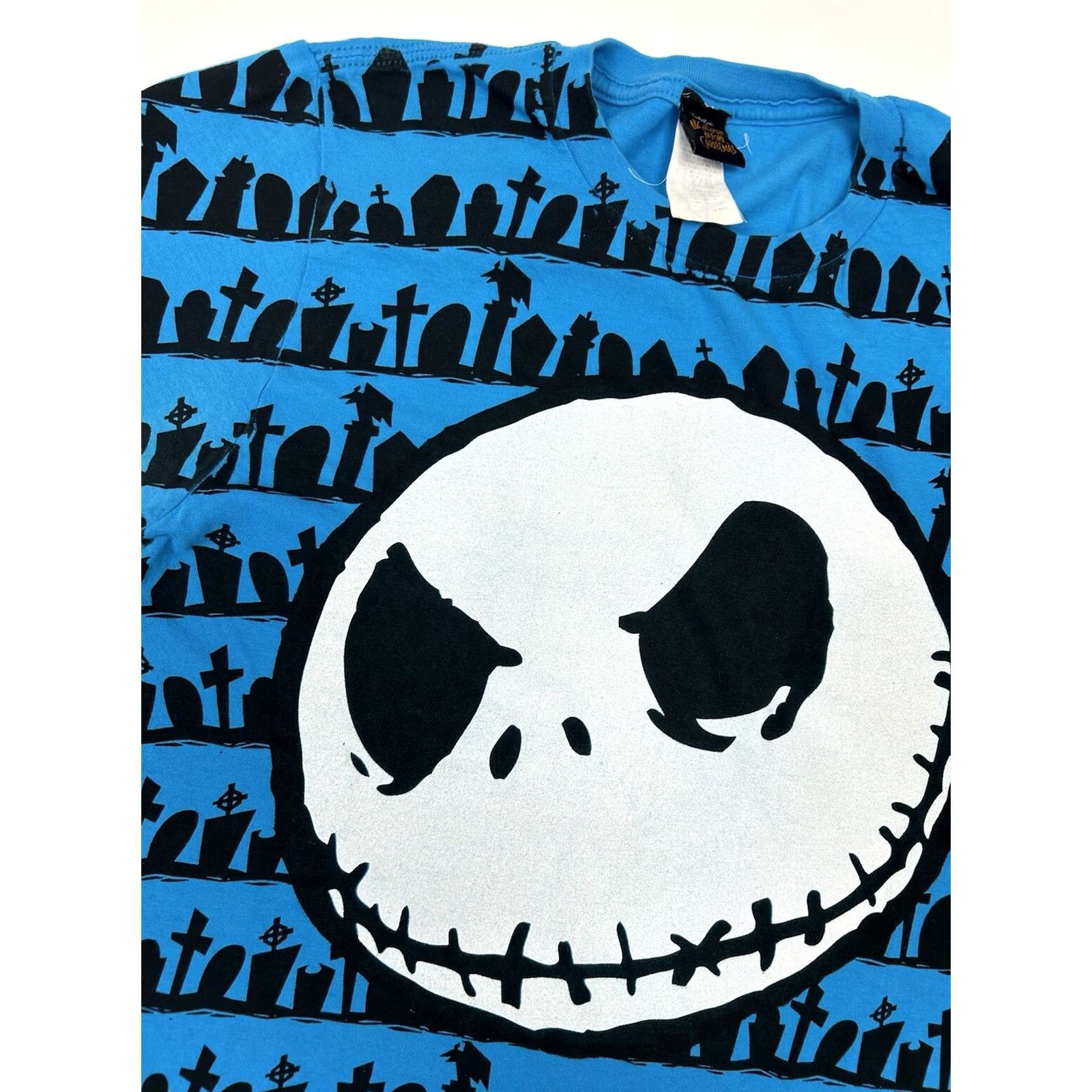 Disney Disney The Nightmare Before Christmas Jack Skellington Face AOP Shirt Small Blue Movie 2000s Y2K Unisex Adults Size US S / EU 44-46 / 1 - 7 Thumbnail