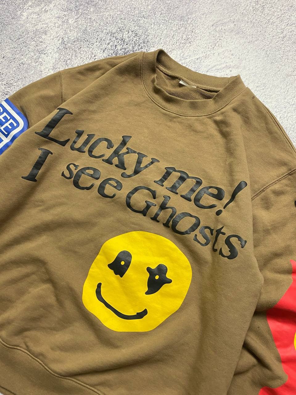 Rap Tees Lucky Me I See Ghosts Smiley Face Rap Hip Hop Sweatshirt Size US M / EU 48-50 / 2 - 4 Thumbnail