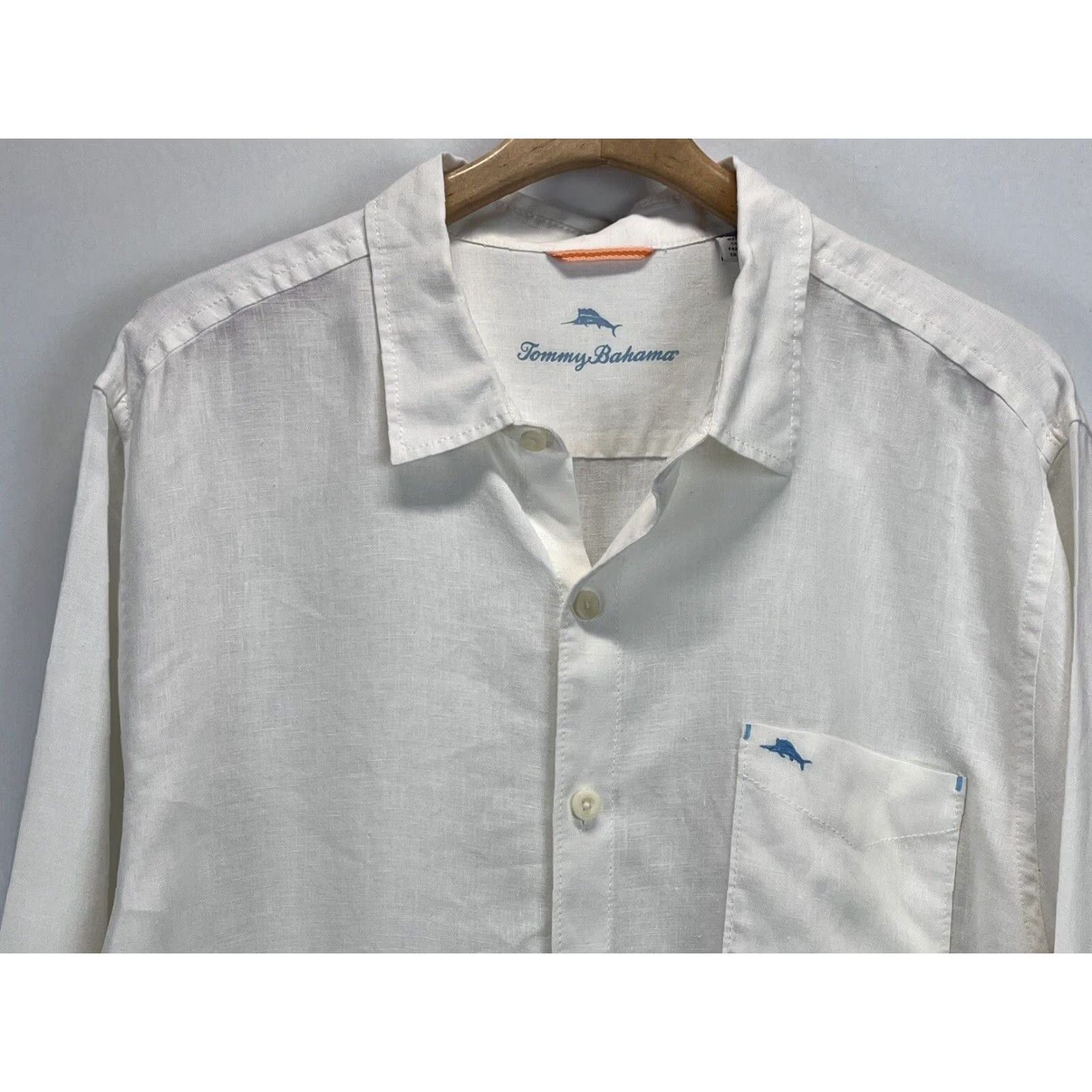 Tommy Hilfiger Tommy Bahamas 100% Linen Button up Shirt Sz XXL VGUC Ivory Beach Vaca Mens Size US XXL / EU 58 / 5 - 3 Thumbnail