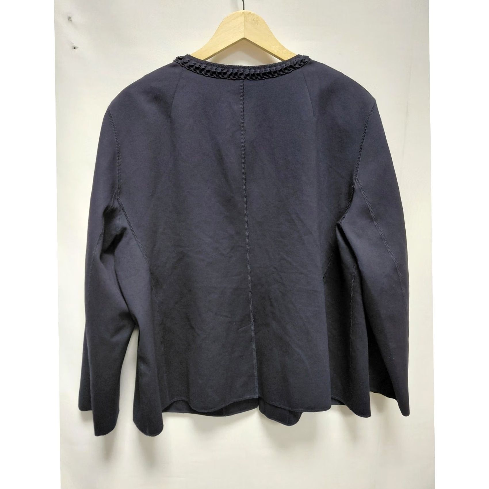 Vintage LAFAYETTE 148 Navy Jacket Solid Long Sleeve Size 20 Womens Regular 20 Black Fur Trim Jacket Size 3XL / US 20-22 - 2 Thumbnail