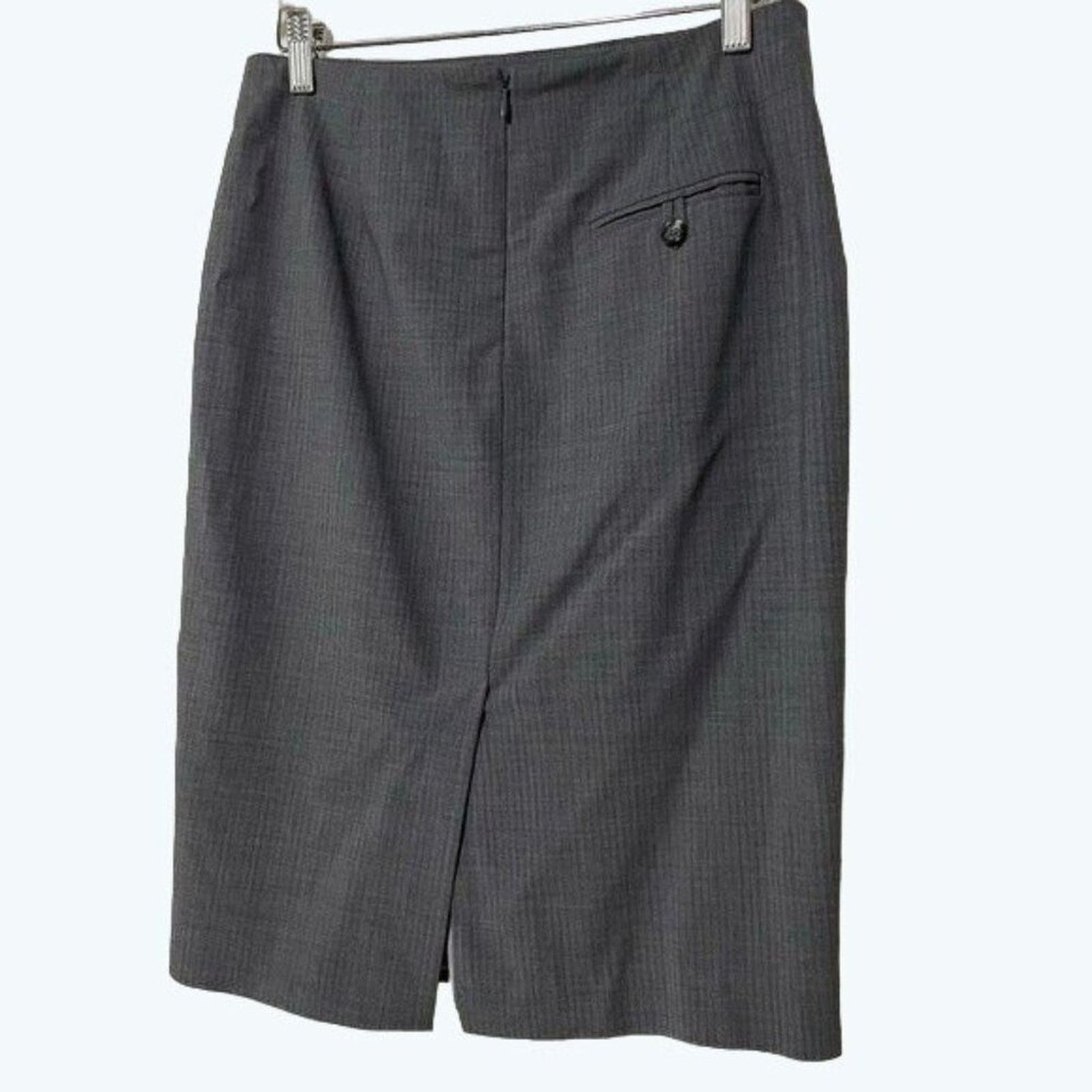 Banana Republic Banana Republic Skirt Women's Size 4 Wool Blend Grey Pencil Size 29" - 2 Thumbnail