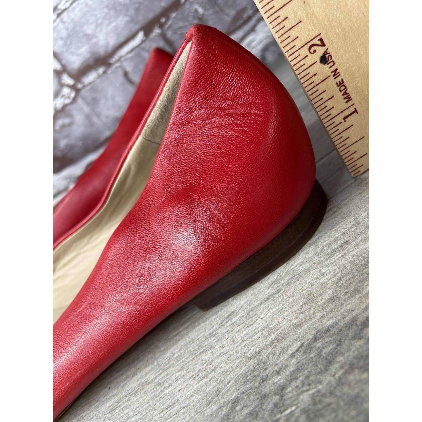 Tory Burch Tory Burch Red Leather Gold Badge Logo Ballet Flats Shoes Wo Size US 8.5 / IT 38.5 - 13 Thumbnail