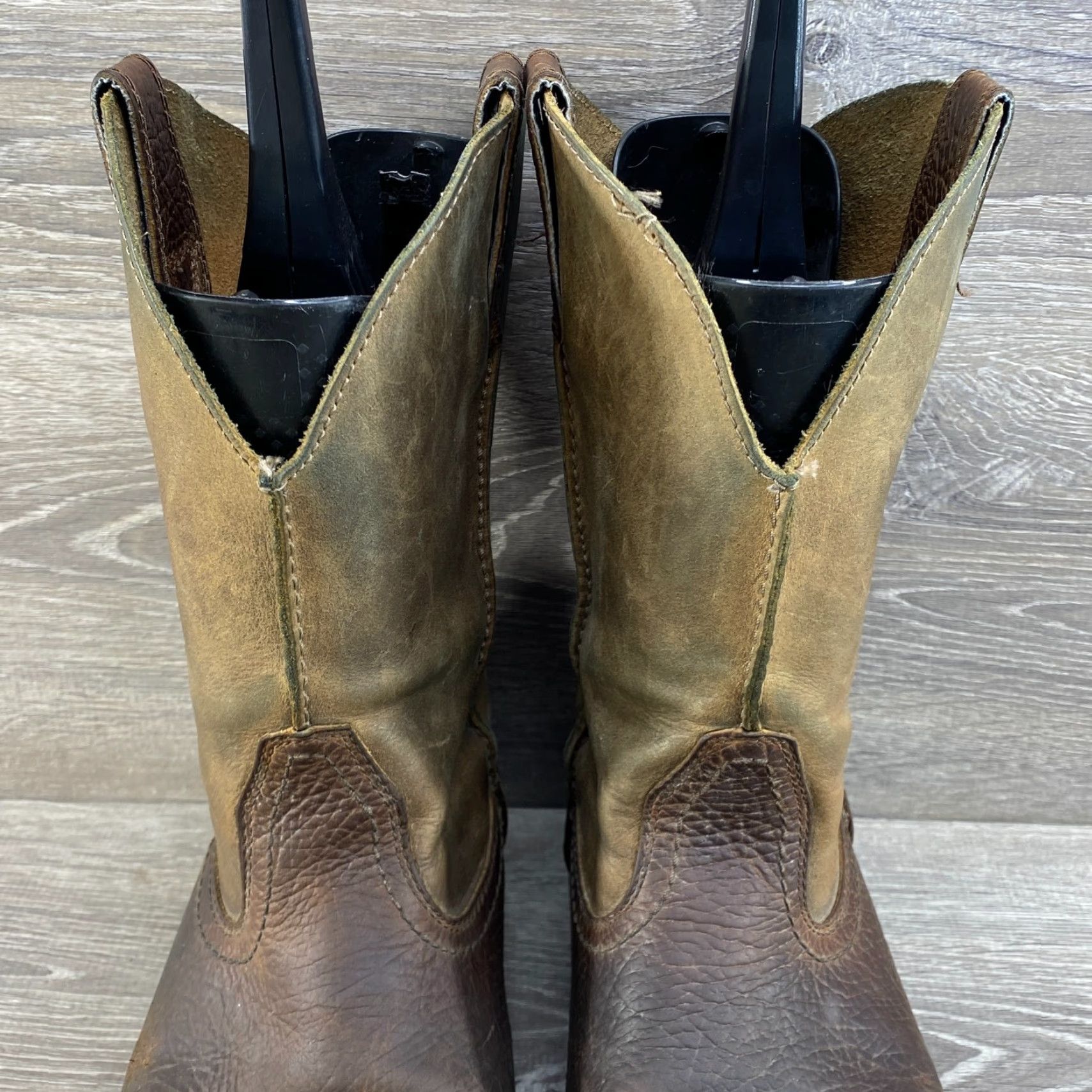 Ariat Ariat Mens 12 Earth Brown Bomber Leather Cowboy Boots Square Toe Western Rambler - Boots 12 Mens Brown Leather Western Cowboy Ariat Size US 12 / EU 45 - 5 Thumbnail