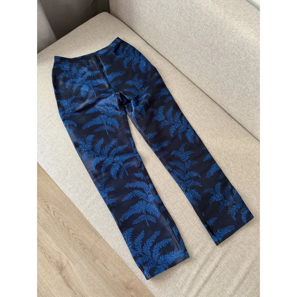 Versace Gianni Versace Vintage Blue Leaf Jacquard Set Size 40 IT Size 27" / US 4 / IT 40 - 7 Thumbnail