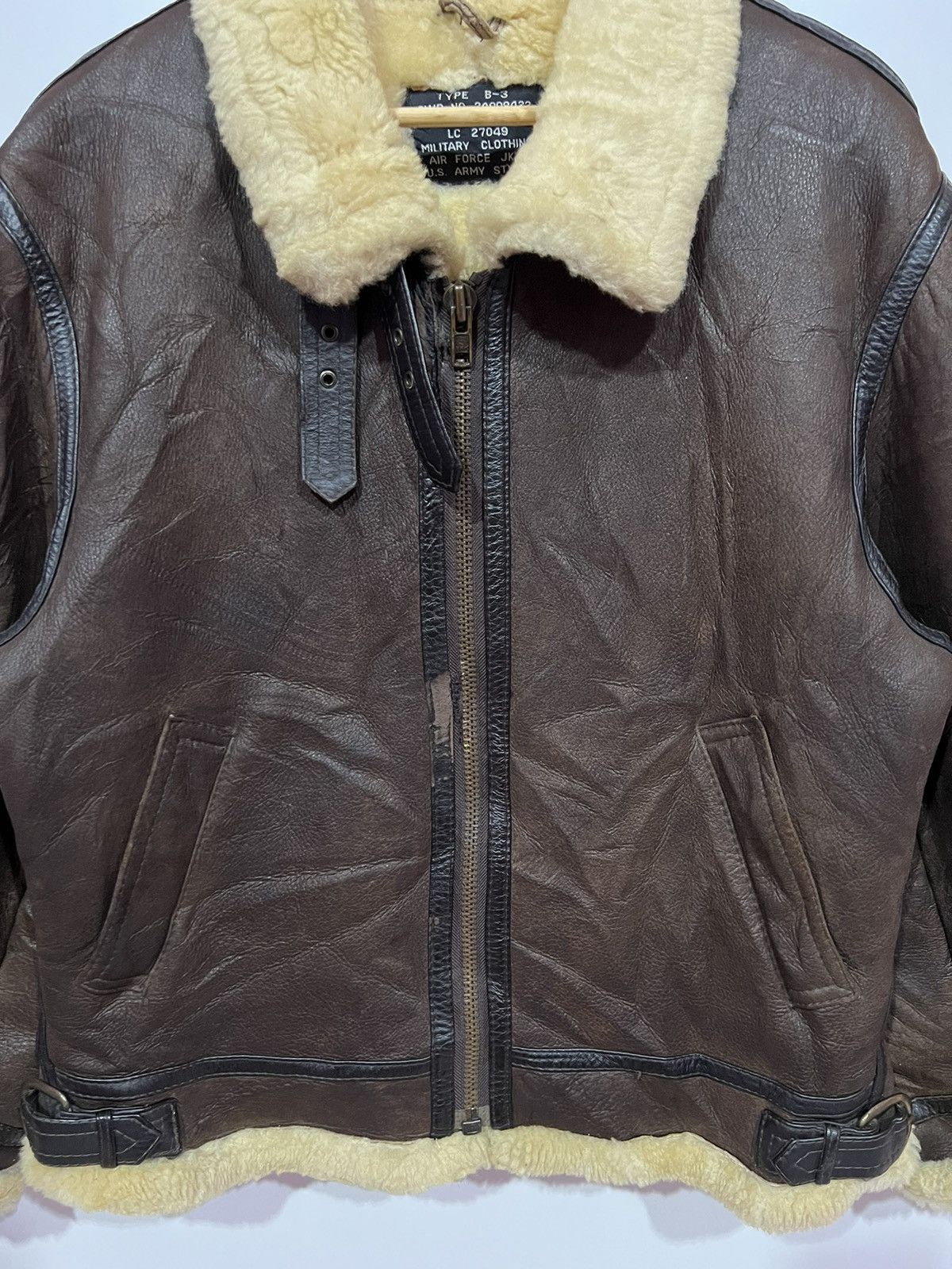 Other 🔥 U.S Army style B-3 leather Shearling sheepskin jacket Size US M / EU 48-50 / 2 - 4 Thumbnail