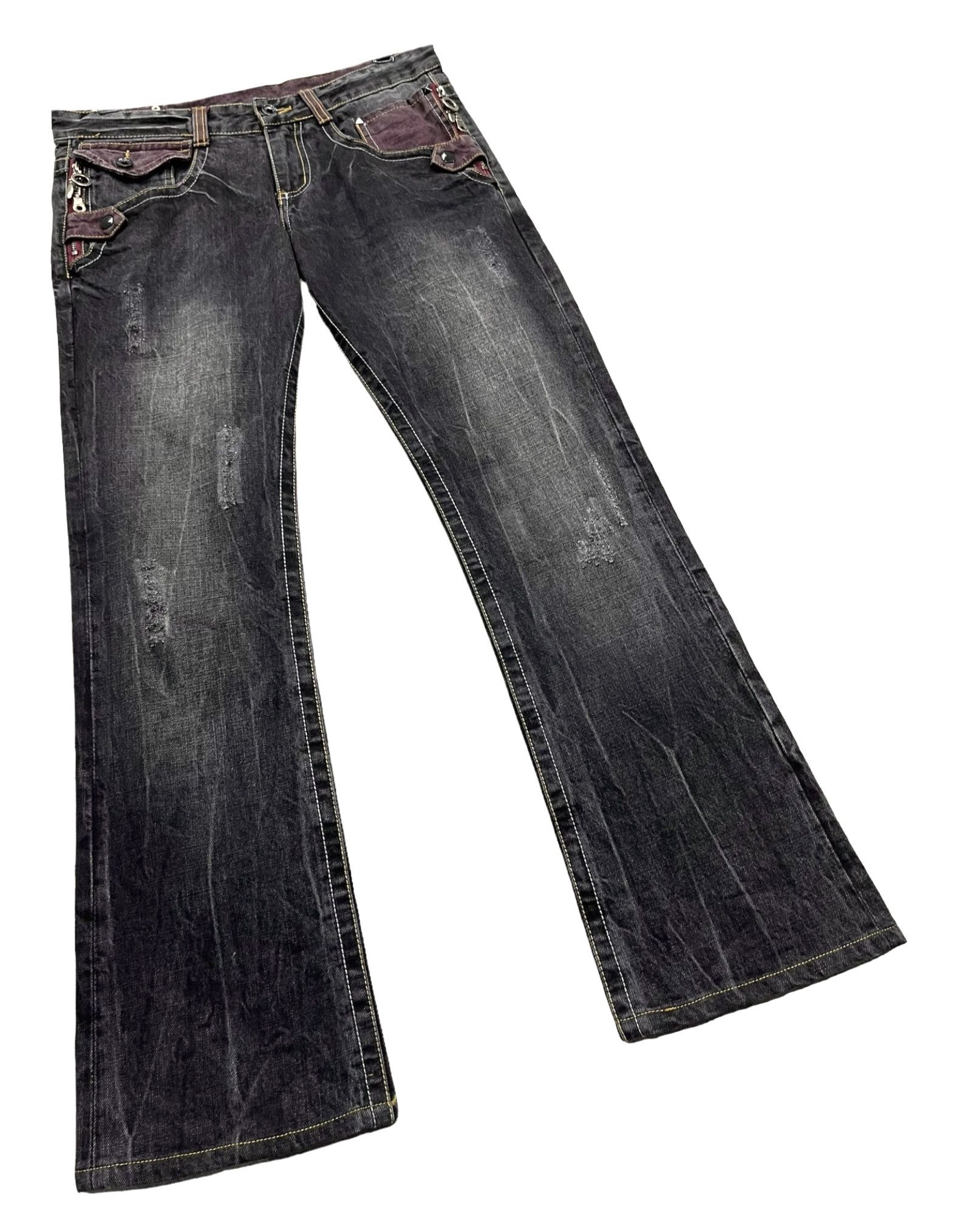 semanticdesign FYE🤘🏼SEMANTIC DESIGN Punk Multi Head Zipper Clawmark Flare Size US 30 / EU 46 - 4 Thumbnail