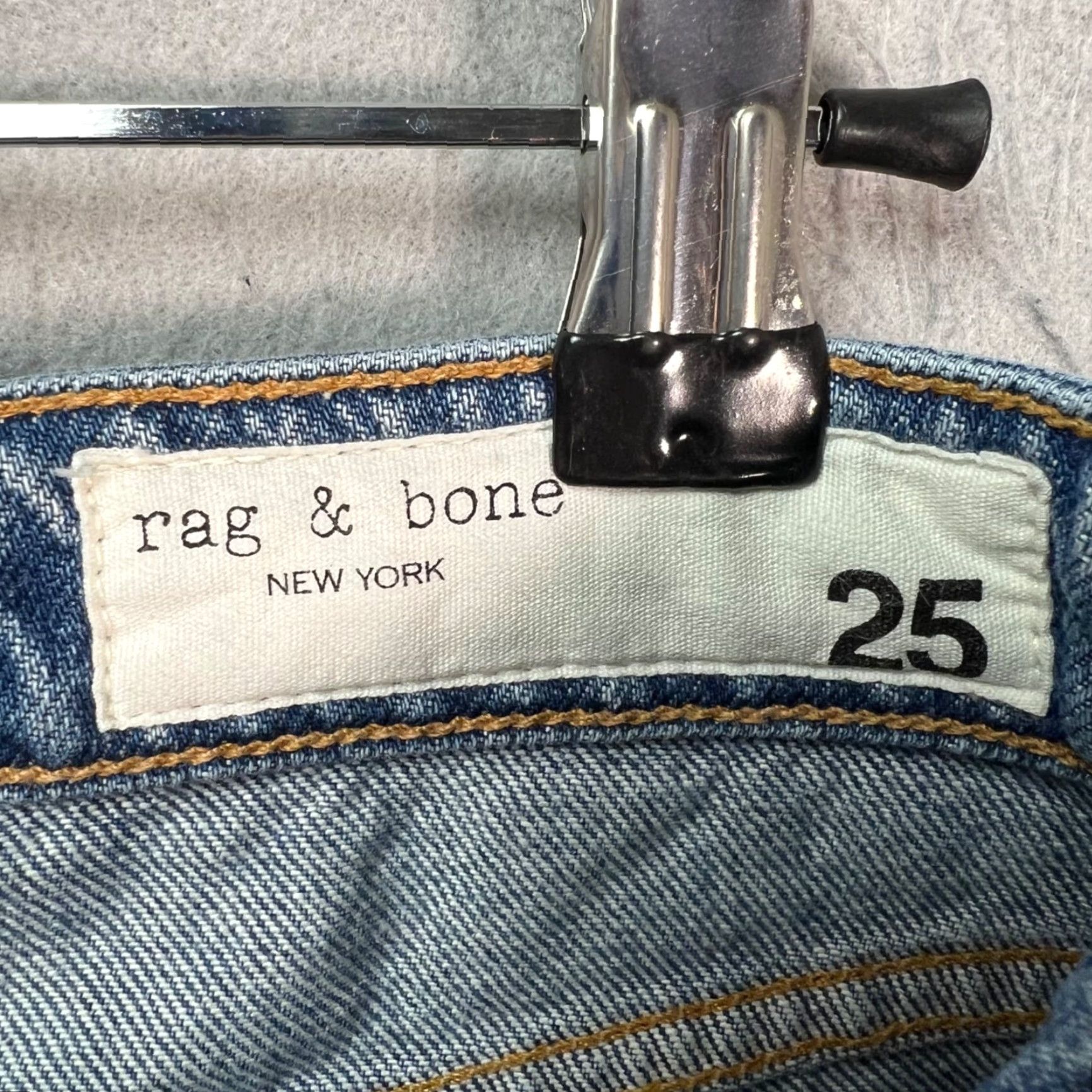 Rag & Bone Rag & Bone Womens 25 Maya High-Rise Ankle Slim Jeans Distressed Denim Blue 5-Pocket Jeans Slim Womens 25in Inseam 26in Regular Size Type Mens? Size 42" / US 20 - 3 Thumbnail