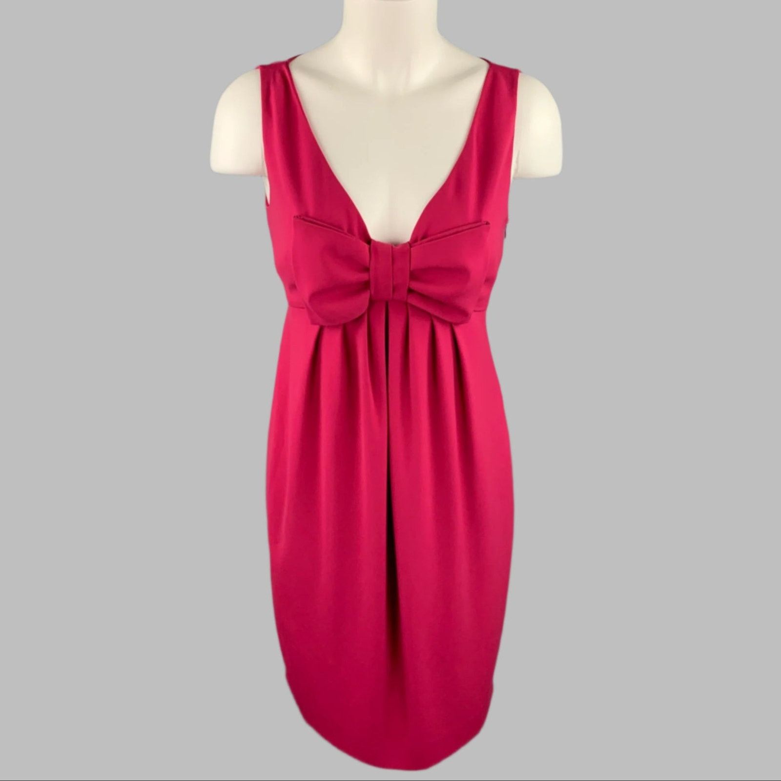 Moschino MOSCHINO Pink Fuchsia Polyester Empire Waist Cocktail Dress Size M / US 6-8 / IT 42-44 - 1 Thumbnail