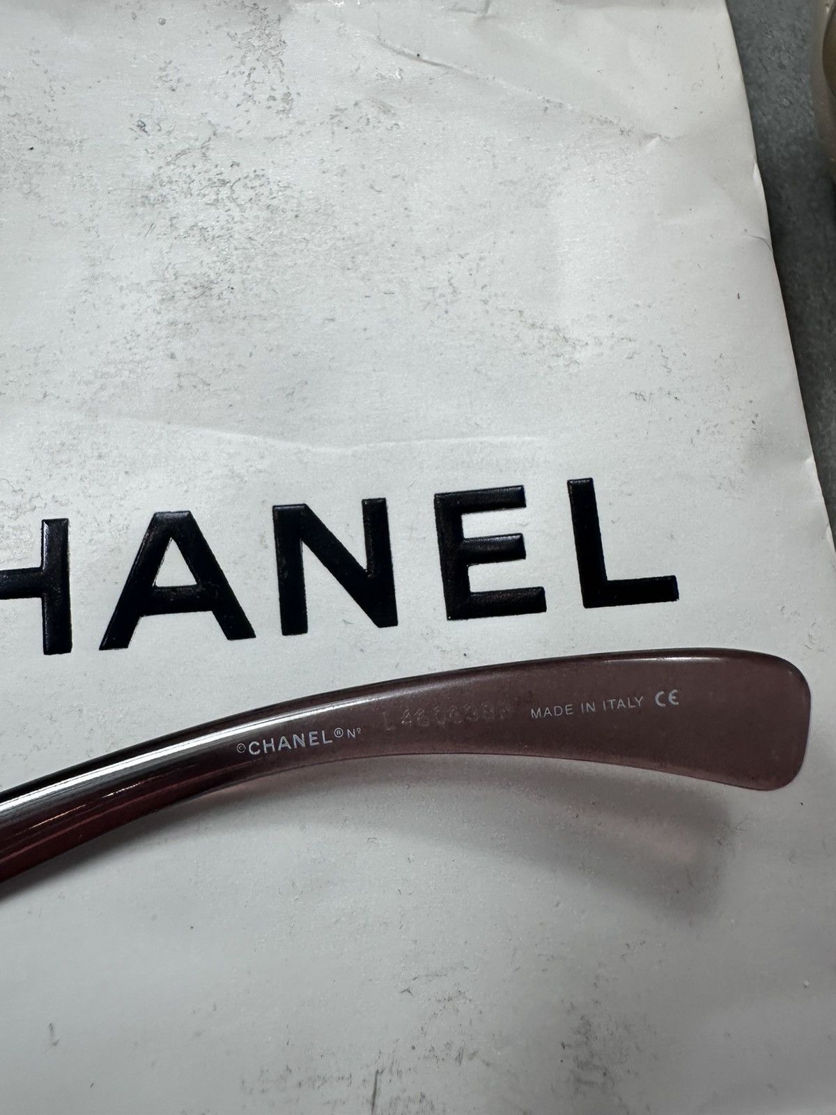 Chanel CHANEL Sunglasses Rimless Rhinestone Shields CC Logo 4048 Size ONE SIZE - 14 Thumbnail