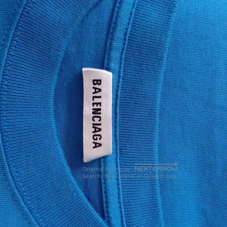 Balenciaga Balenciaga Blue Letter Crew Neck Short Sleeve Size US M / EU 48-50 / 2 - 8 Thumbnail