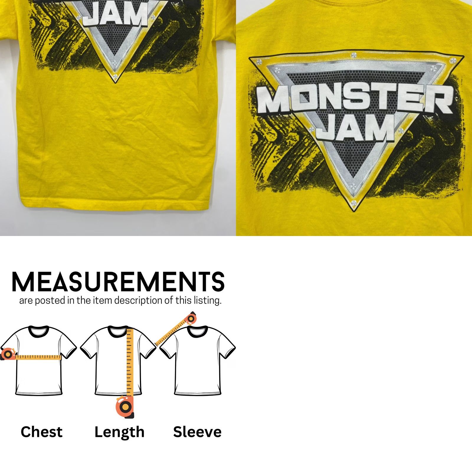 Vintage Nike Shirt Monster Jam Alstyle T-Shirt Mens M Yellow Logo Short Sleeve Crew Neck Size US M / EU 48-50 / 2 - 8 Thumbnail