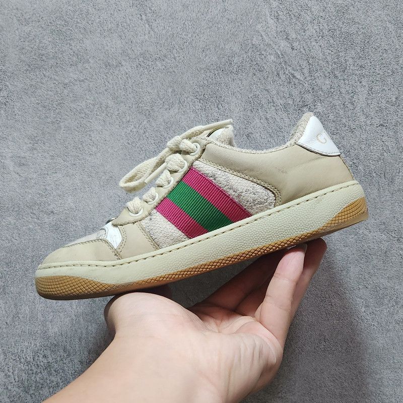 Gucci Gucci Beige Children's Low-Top Sneakers Size US 13 / EU 46 - 7 Thumbnail