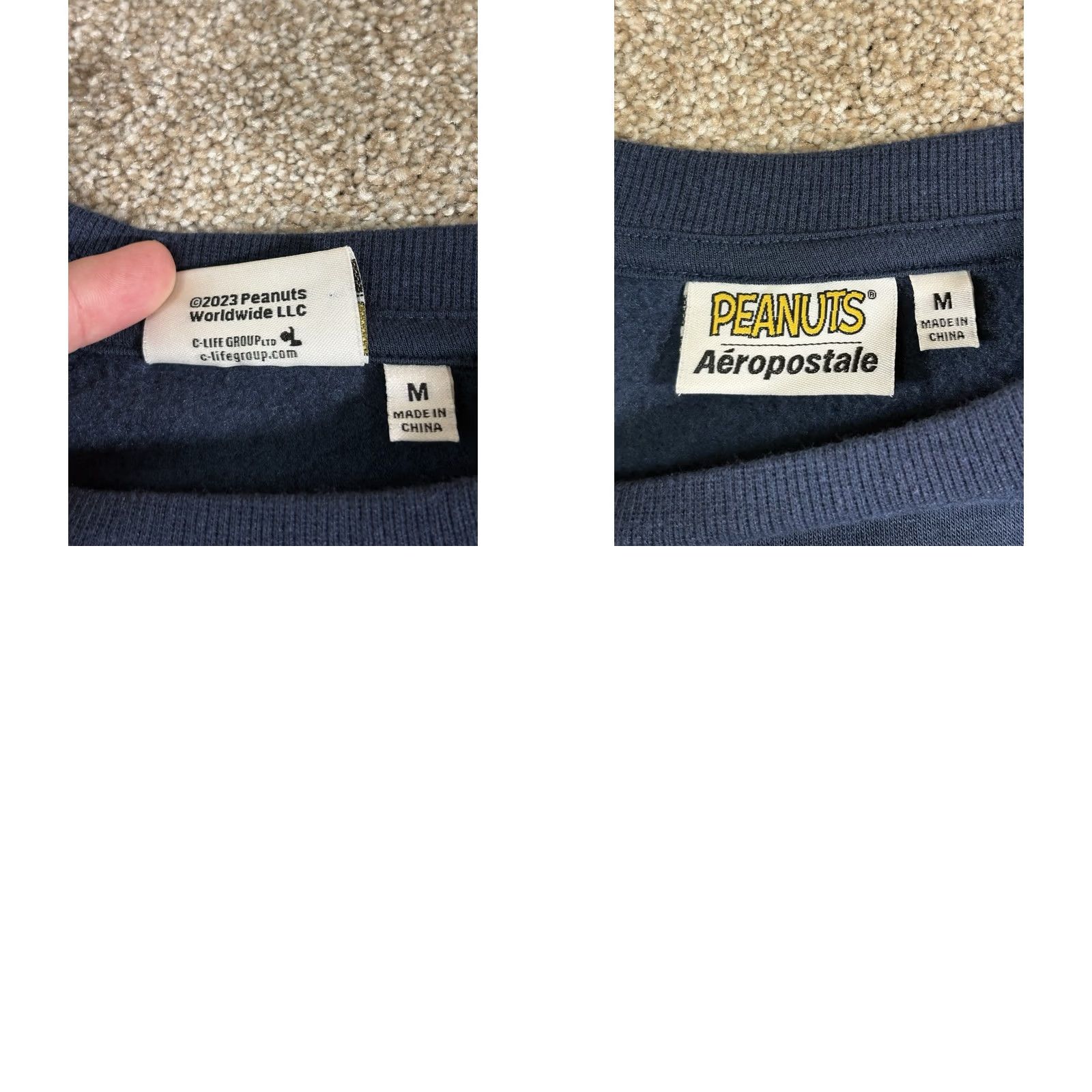 Aeropostale Aeropostale Peanuts Snoopy Womans Medium Christmas Navy Blue Crewneck Sweatshirt Size M / US 6-8 / IT 42-44 - 8 Thumbnail