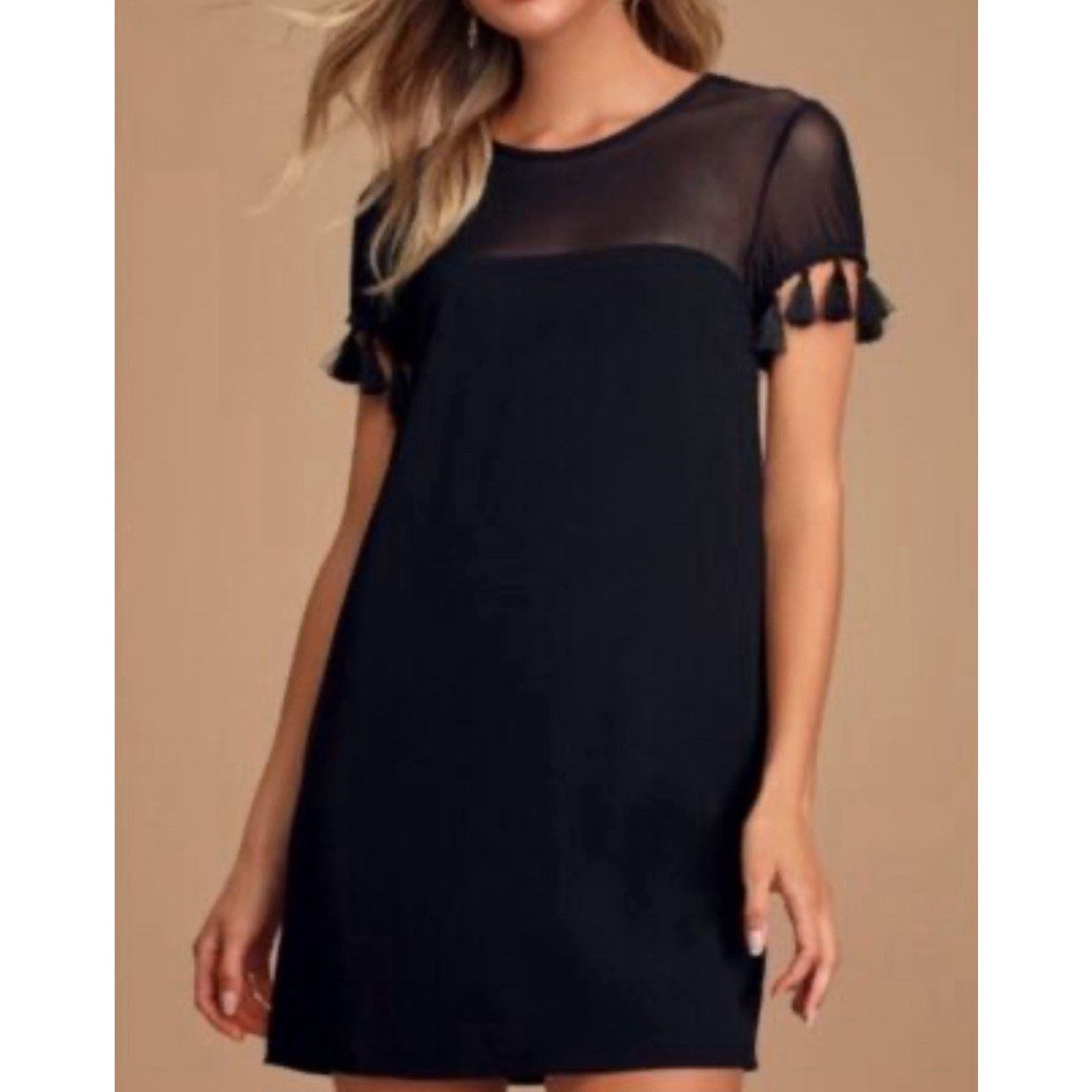 Other Lulus Women Black Teasel Mini Dress Short SleeveSize M Size M / US 6-8 / IT 42-44 - 1 Thumbnail