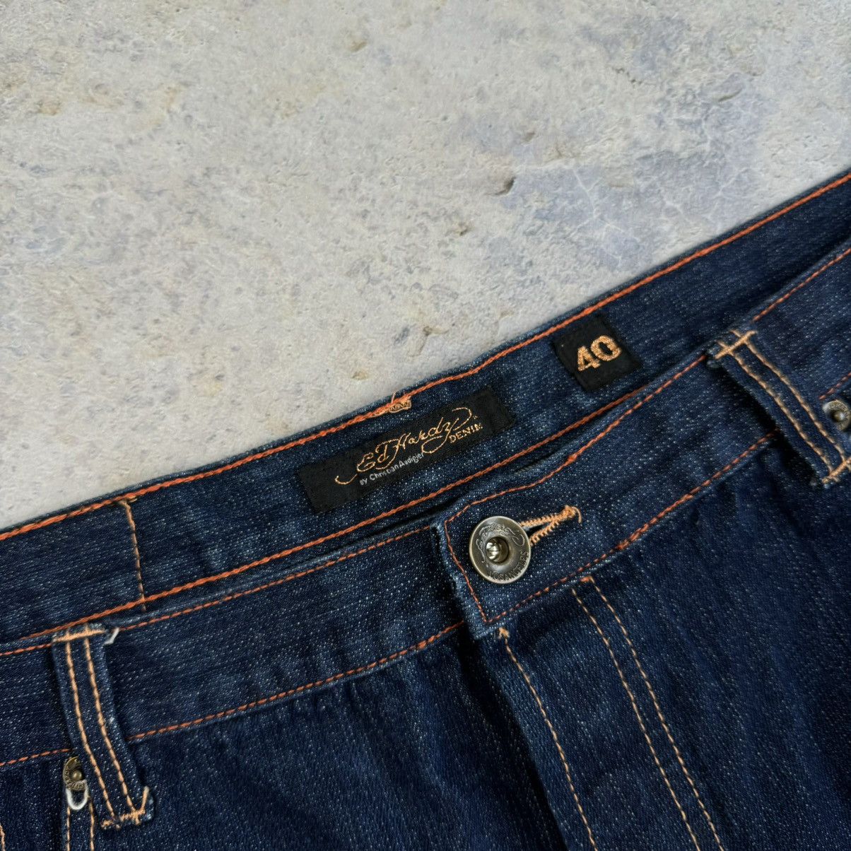 Ed Hardy 2008 💥 ED HARDY EMBROIDERED TIGER AWARE JORTS SHORTS Y2K Size US 40 / EU 56 - 9 Thumbnail