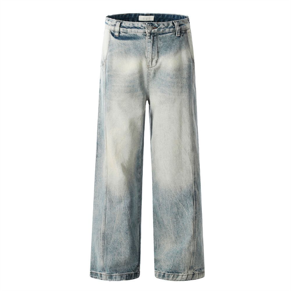 Japanese Brand × Jean Men's casual straight punk distressed washed gradient jeans Size US 32 / EU 48 - 1 Thumbnail